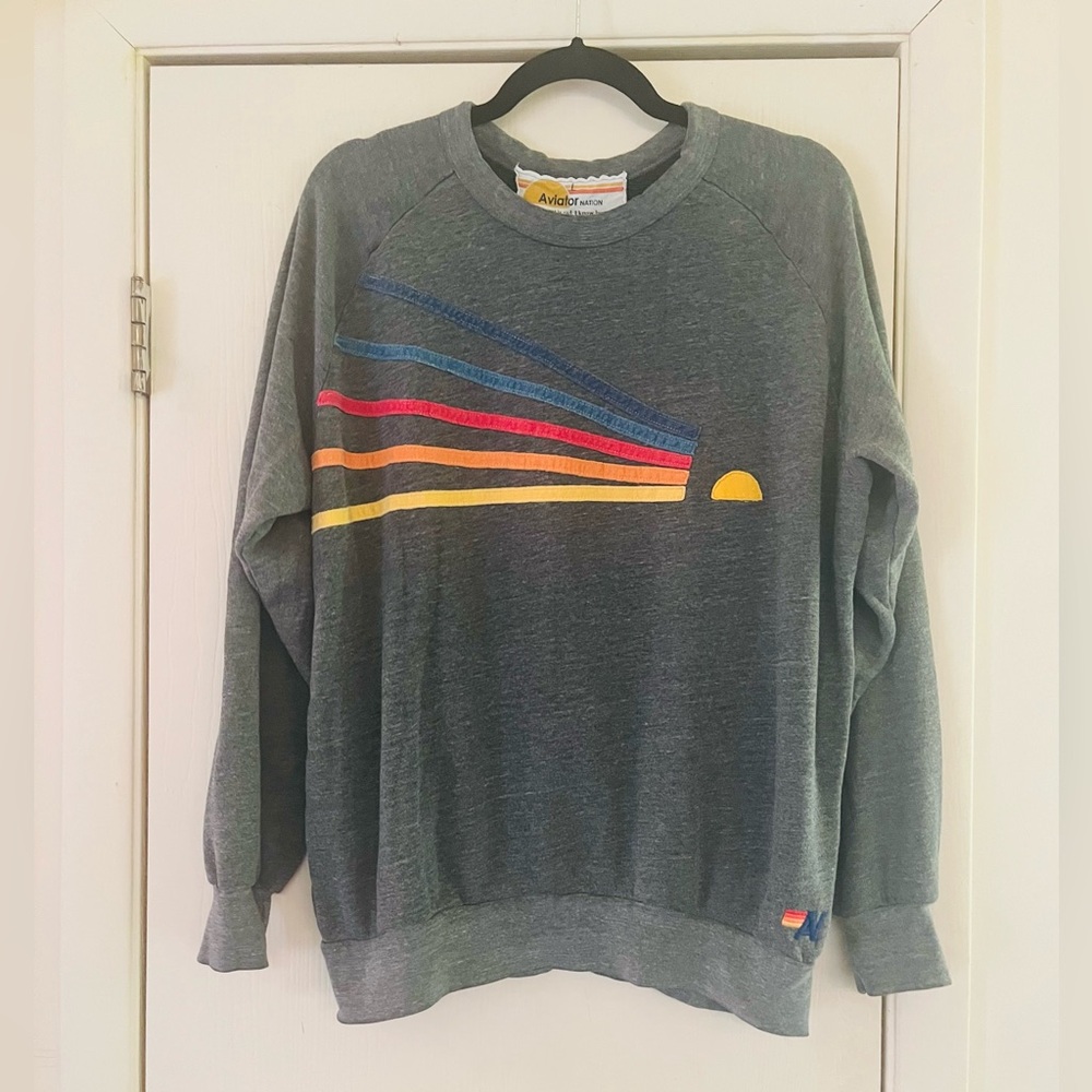SOLD💔Nation Daydream Sunburst Boho Embroidered Surfer Girl Sweatshirt L - Picture 1 of 7